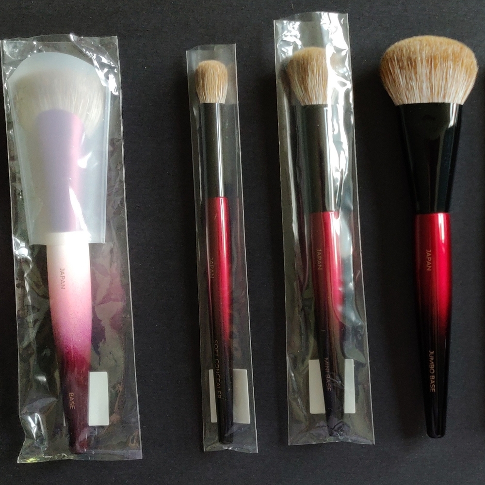 4 Sonia G Fude Face Brushes - Natural Goat/Squirrel Hair, Handmade in Japan